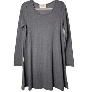 Anthropologie Puella Mini Dress Women’s M Gray Herringbone Swing Shift Tunic
